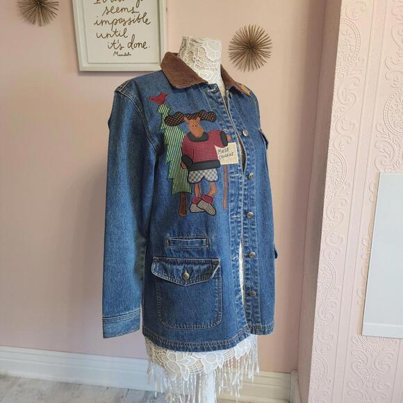 Jackets & Blazers - EUC Land of Loons Unique moose crossing embroidered Small jacket coat